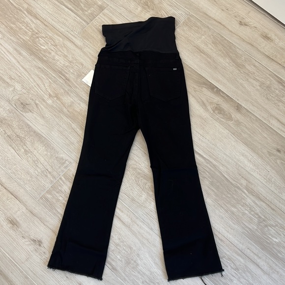 PinkBlush Black Cropped Raw Hem Maternity Jeans Size 27 - Picture 4 of 4